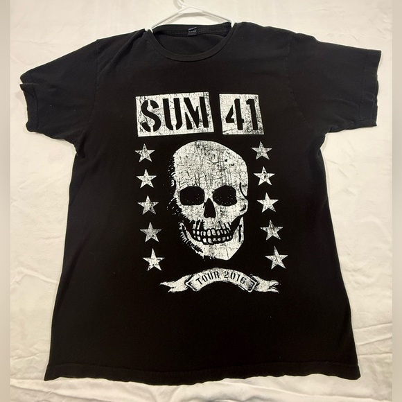 Tultex Other - Sum 41 Graphic Band Tour T-Shirt 2016 Skull Print SzMed Tultex